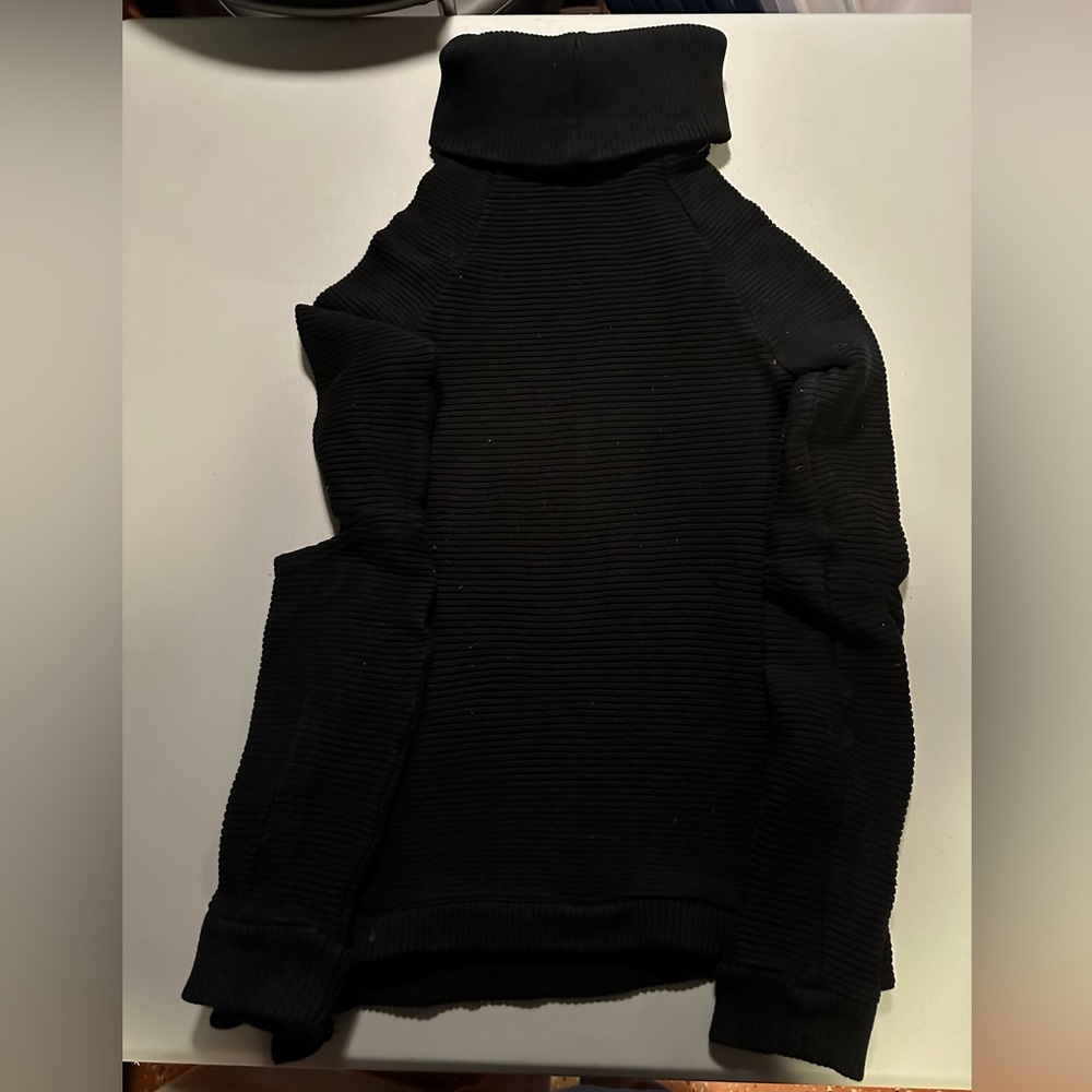 Kittenish Black Ribbed Turtleneck Sweater